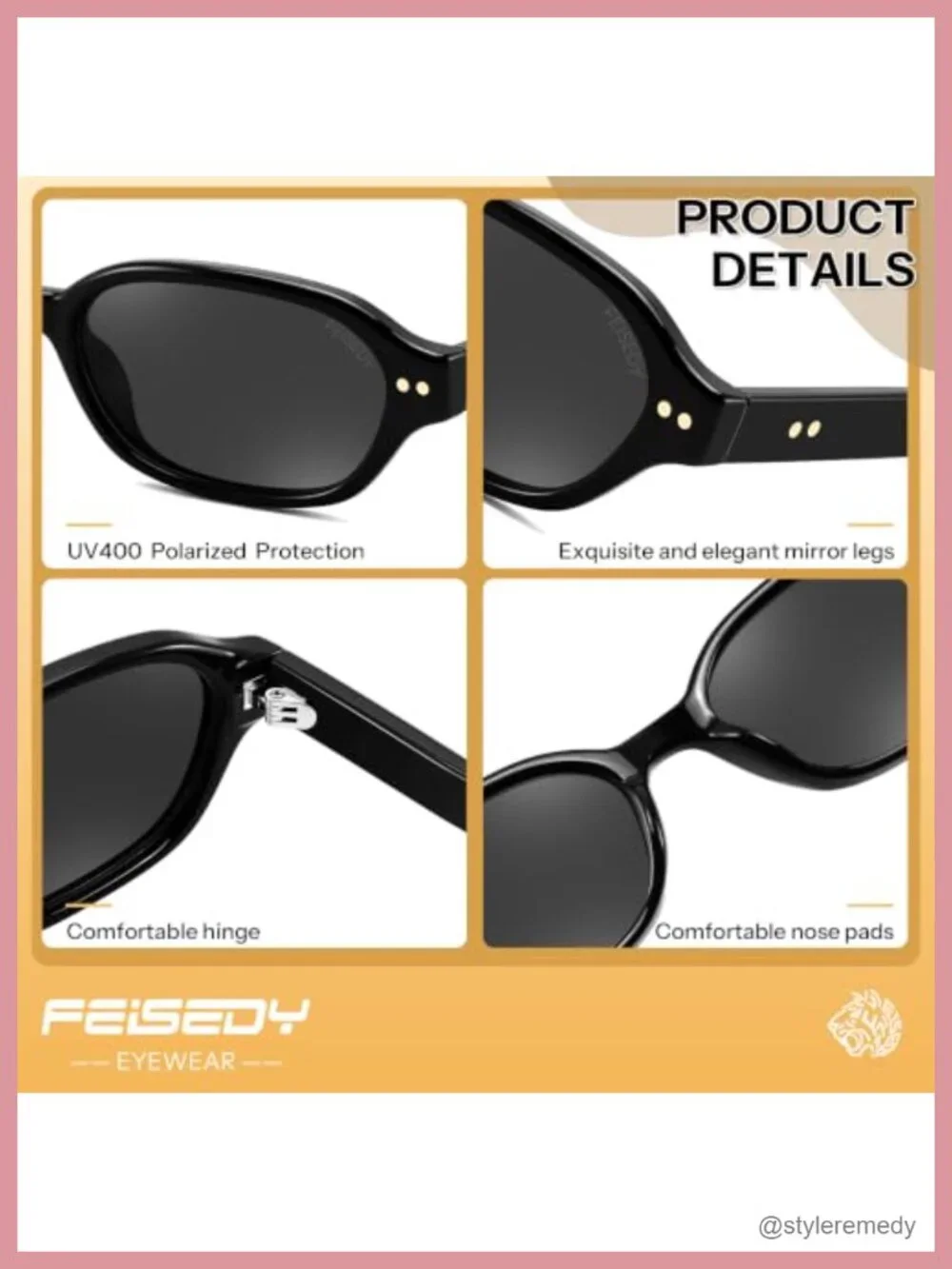 Retro Polarized Rectangle Sunglasses UV400 Protection for Women Men